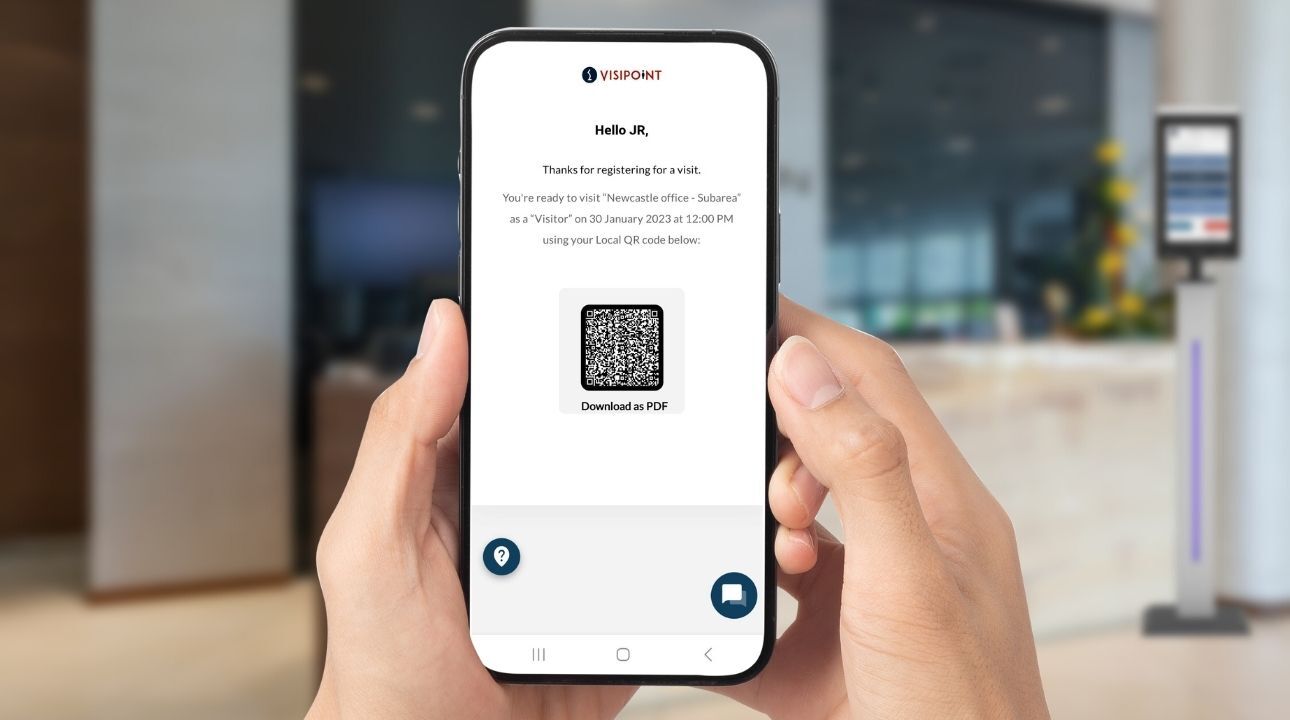 Pre-registered visit QuickPass on phone QuickPass on phone